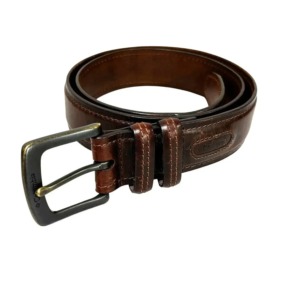 Men's Columbia brown leather belt classic business casual size 36